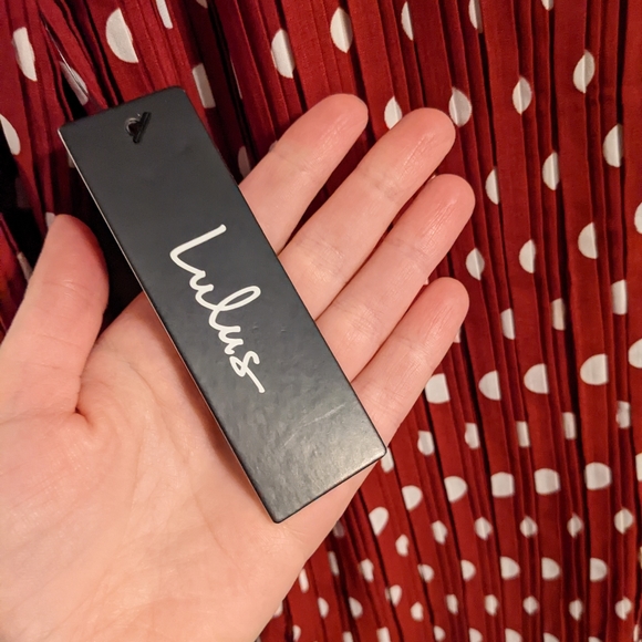 NWT Lulu's Polkadot Shift Dress in Red, Size XSmall - Picture 4 of 10